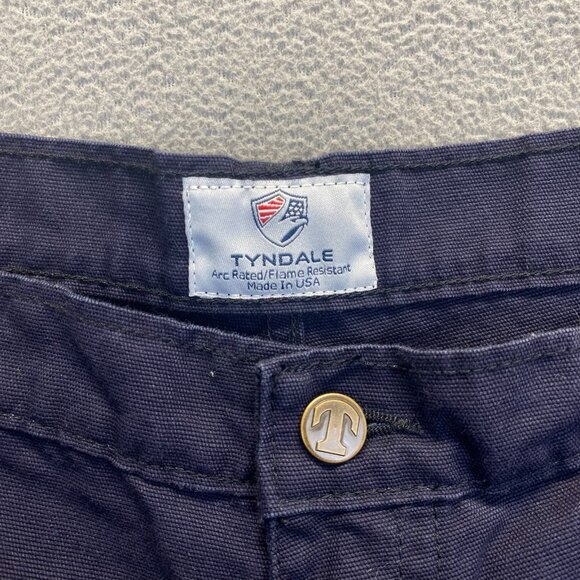 Tyndale FR Mens Carpenter Pants 42X32 Navy Blue Fire Resistance Pocket Workwear - Picture 3 of 11